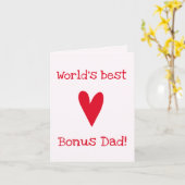 De beste bonusvader ter wereld. | Rode Vaderdag Kaart (Gele Bloem)