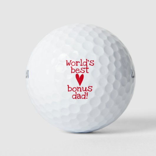 De beste bonusvader ter wereld. | Rood hart - Vade Golfballen (Voorkant)