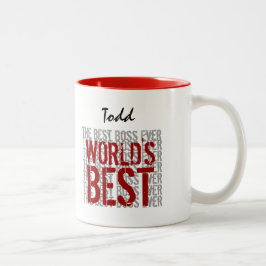 De beste Boss Grunge-tekst van de wereld - Aangepa Tweekleurige Koffiemok