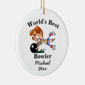 De beste Bowler ter wereld Keramisch Ornament (Rechts)