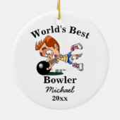 De beste Bowler ter wereld Keramisch Ornament (Achterkant)
