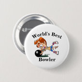 De beste Bowler ter wereld Ronde Button 5,7 Cm (Voorkant /achterkant)