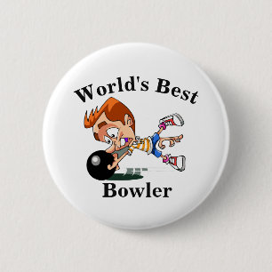 De beste Bowler ter wereld Ronde Button 5,7 Cm