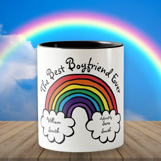 De beste Boyvriend ooit regenboog Tweekleurige Koffiemok