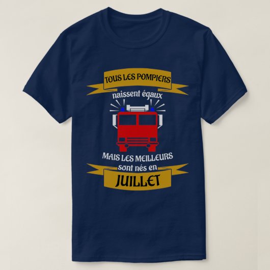 De beste brandweerlieden zijn in juli geboren t-shirt (Design voorkant)