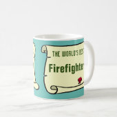 De beste brandweerman ter wereld. koffiemok (Voorkant rechts)