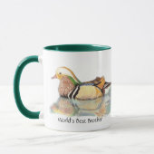 De beste broeder Mandarin Duck Game Bird ter werel Mok (Links)