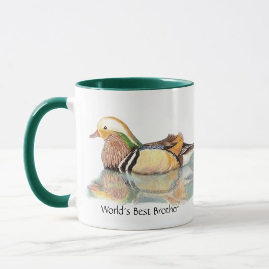 De beste broeder Mandarin Duck Game Bird ter werel Mok (Links)