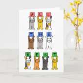 De beste Cartoon katten Kaart (Gele Bloem)