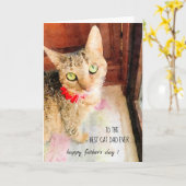 De beste Cat Dad ooit! Happy Vaderdag Kaart (Gele Bloem)