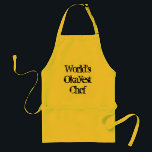De beste chef-kok ter wereld | Funny bbq apron voo Standaard Schort<br><div class="desc">De Okayest-kok ter wereld | Funny bbq apron voor mannen. Barbecuesgrilling/kookgeschenk voor mannen. Cute Birthday gift idee voor chef-vader, oom, opa, broer, man, zoon, enz. Barbeque cook aprons in beige yellow and white. typografie.</div>