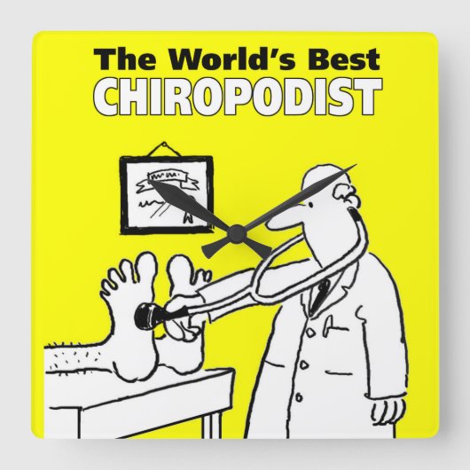 De beste Chiropodist ter wereld Vierkante Klok (Voorkant)