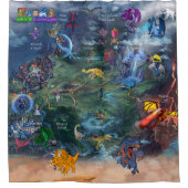 De Beste Clash Tovenaars Dinosauriërs Draken Vampi Douchegordijn (Voorkant)