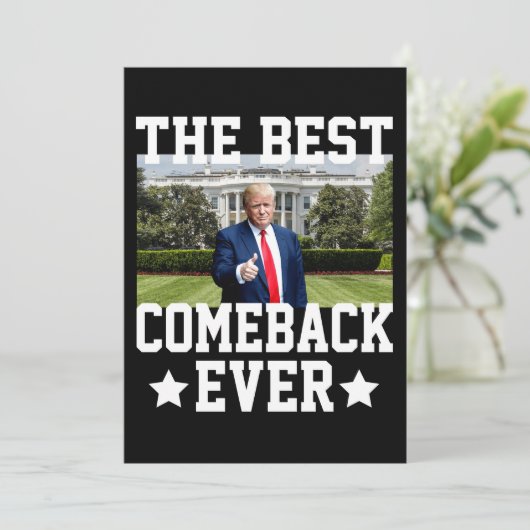 De beste comeback ooit Trump 47e President Feestdagenkaart (Staand voorkant)