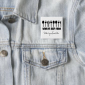 De beste Cook Custom Name Black ter wereld Vierkante Button 5,1 Cm (In situ)