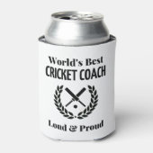De beste cricketcoach ter wereld blikjeskoeler (Blikje Voorkant)