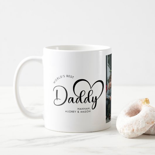 De beste daddy gift foto van de moderne wereld koffiemok (Met donut)