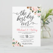 De beste dag ooit bruiloft thema uitnodiging (Staand voorkant)