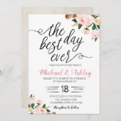 De beste dag ooit bruiloft thema uitnodiging (Voorkant / Achterkant)