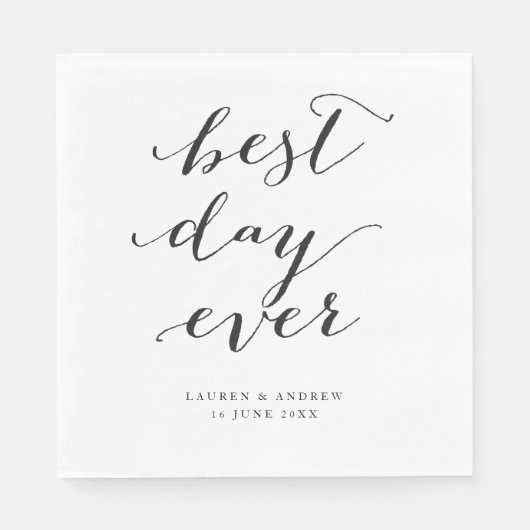 De beste dag ooit kalligrafie servet (Voorkant)