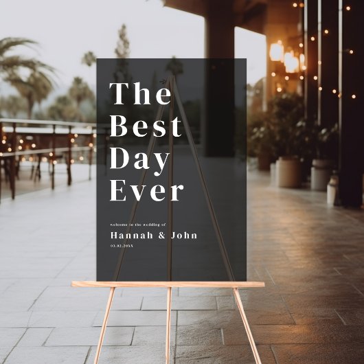 De beste dag ooit! Modern, gedurfd, bruiloft Acryl Bord