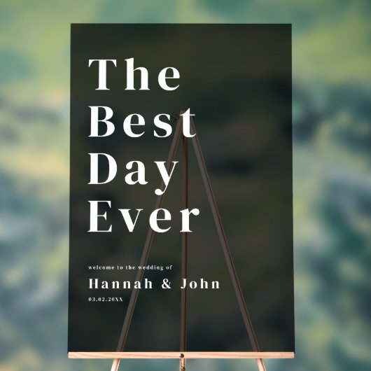 De beste dag ooit! Modern, gedurfd, bruiloft Acryl Bord (Neutraal)