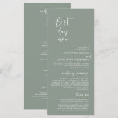 De beste dag ooit, Modern minimalist Light Sage Gr Programmakaart (Voorkant / Achterkant)