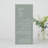 De beste dag ooit, Modern minimalist Light Sage Gr Programmakaart (Staand voorkant)