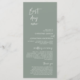 De beste dag ooit, Modern minimalist Light Sage Gr Programmakaart