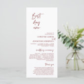 De beste dag ooit, Modern minimalistische Bourgogn Programmakaart (Staand voorkant)