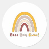 De beste dag ooit motivatie boho-regenboog ronde sticker (Voorkant)