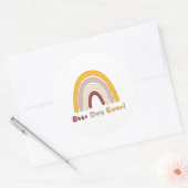 De beste dag ooit motivatie boho-regenboog ronde sticker (Envelop)