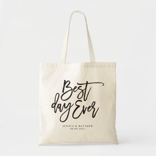 De beste dag ooit Persoonlijke bruiloft Welkom Tote Bag (Voorkant)