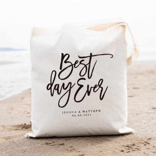 De beste dag ooit Persoonlijke bruiloft Welkom Tote Bag