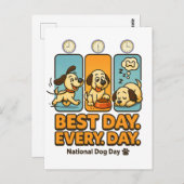 De beste dag van de dag - Funny Dog Comic Briefkaa Briefkaart (Voorkant / Achterkant)