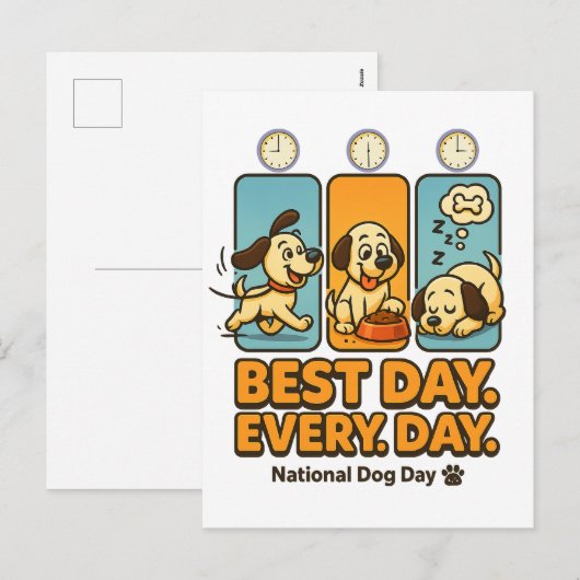 De beste dag van de dag - Funny Dog Comic Feestdagenkaart (Voorkant / Achterkant)