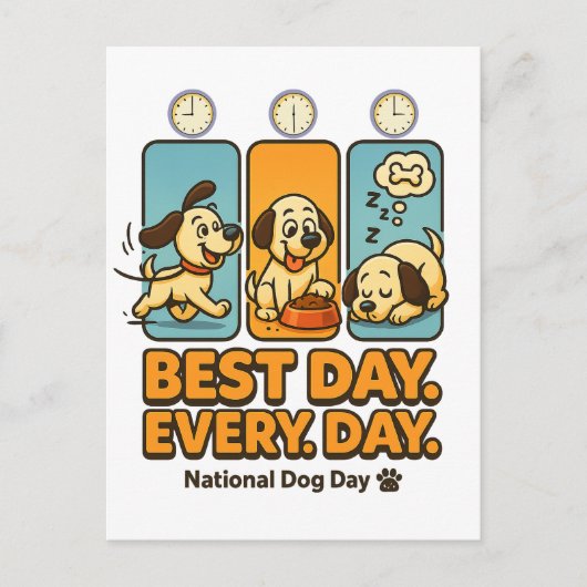 De beste dag van de dag - Funny Dog Comic Feestdagenkaart (Voorkant)