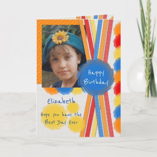 De beste dag van de verjaardag ooit met foto en na kaart (Voorkant)