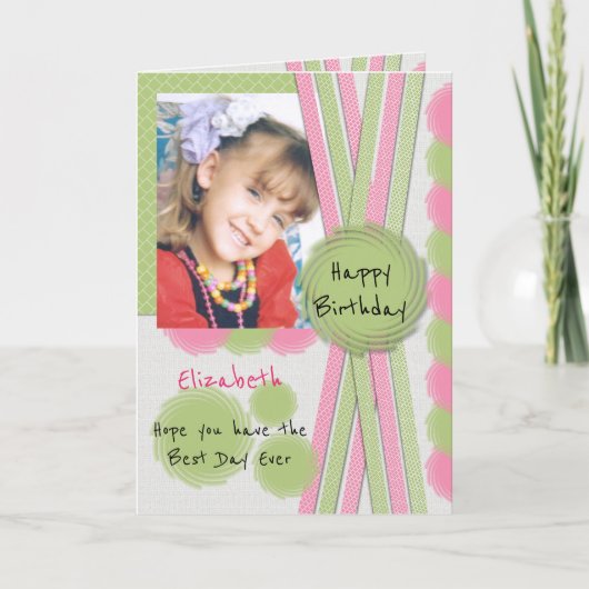 De beste dag van de verjaardag ooit met foto en na kaart (Voorkant)