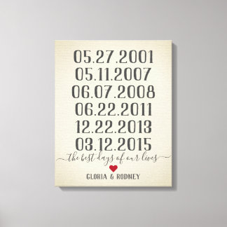 De beste dag van ons leven speciale datums canvas afdruk