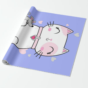 De beste dagen zijn miauw dagen mooi roze miauw vo cadeaupapier