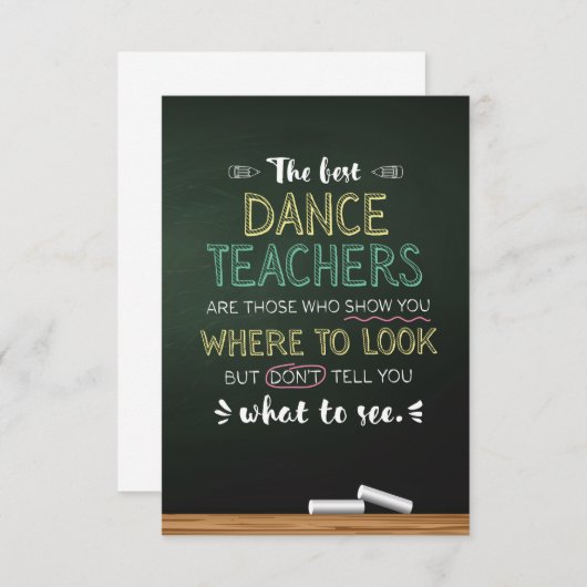 De beste dansleraren bedankkaart (Voorkant / Achterkant)