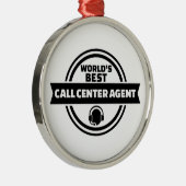 De beste de vraagcentrumagent van de wereld metalen ornament (Rechts)