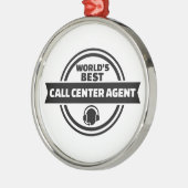 De beste de vraagcentrumagent van de wereld metalen ornament (Links)