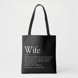De beste definitie van vrouw ter wereld: zwart en  tote bag