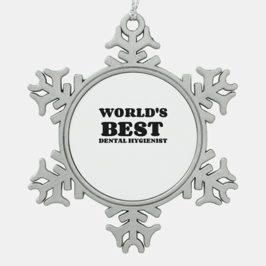 DE BESTE DENTALE HYGIËNIST VAN DE WERELD TIN SNEEUWVLOK ORNAMENT (Voorkant)