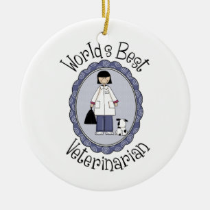 De beste dierenarts ter wereld - Vrouw Keramisch Ornament