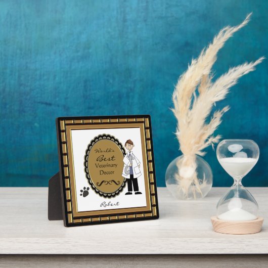 De beste diergeneeskundige mannetjesplaque ter wer fotoplaat (Insitu)