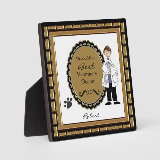 De beste diergeneeskundige mannetjesplaque ter wer fotoplaat (Voorkant)