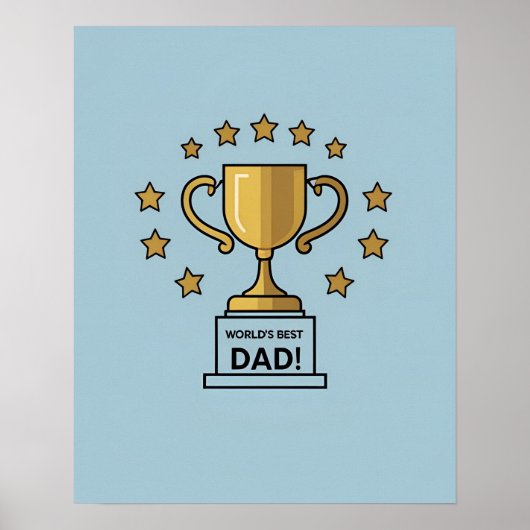 De beste digitale kunstprint ter wereld voor papa' poster (Voorkant)